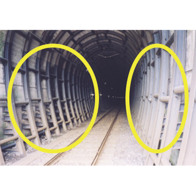 トンネル内Ｈ鋼全て